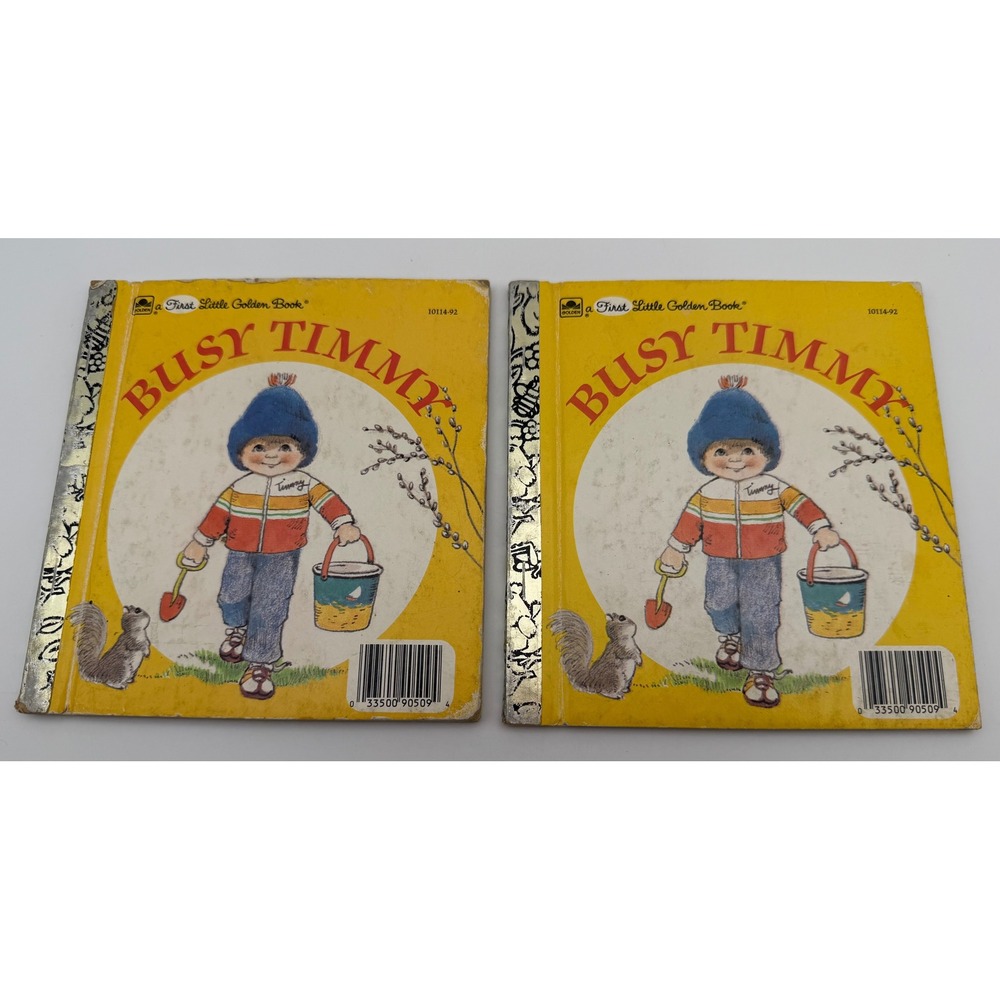 Vintage First Little Golden Book Busy Timmy Set of 2 10114-92 Kathryn Jackson